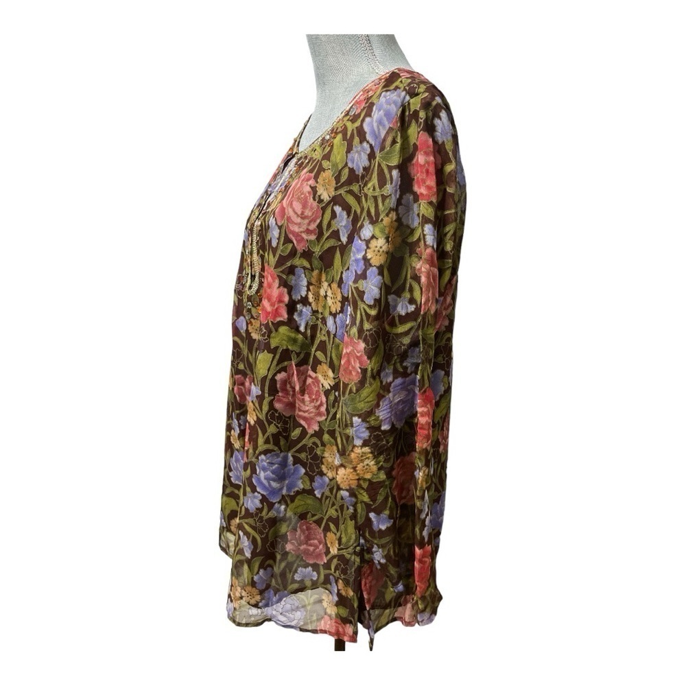 New York City Design Co
100% Silk Floral Button Up
Tunic Top Women size 1X - Picture 5 of 11